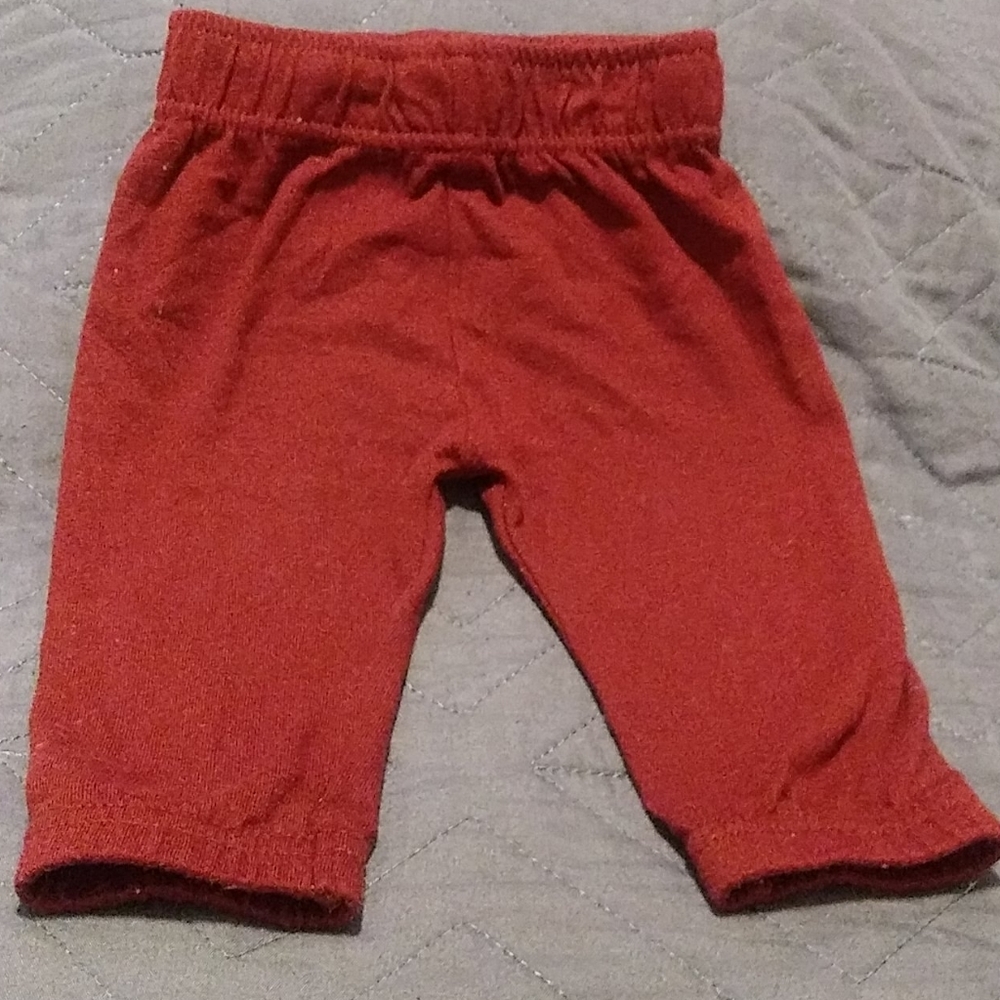 Burgandy and Gray 0 to 3 mth Infant pants
